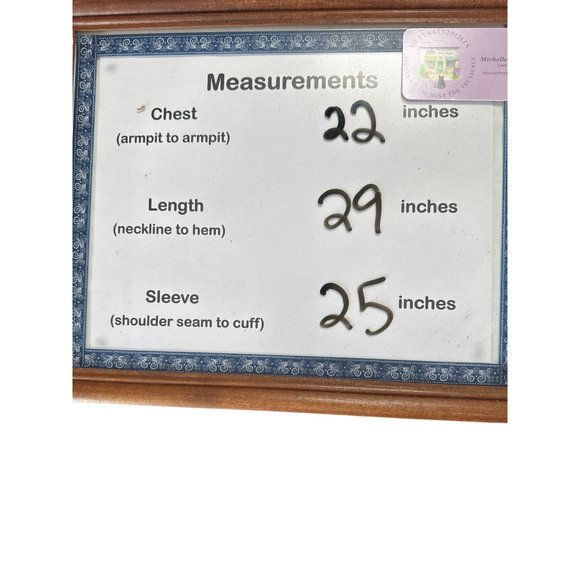 One World sz XL green print tasseled Boho long sleeve ruched cuff shoulder top - Picture 8 of 8